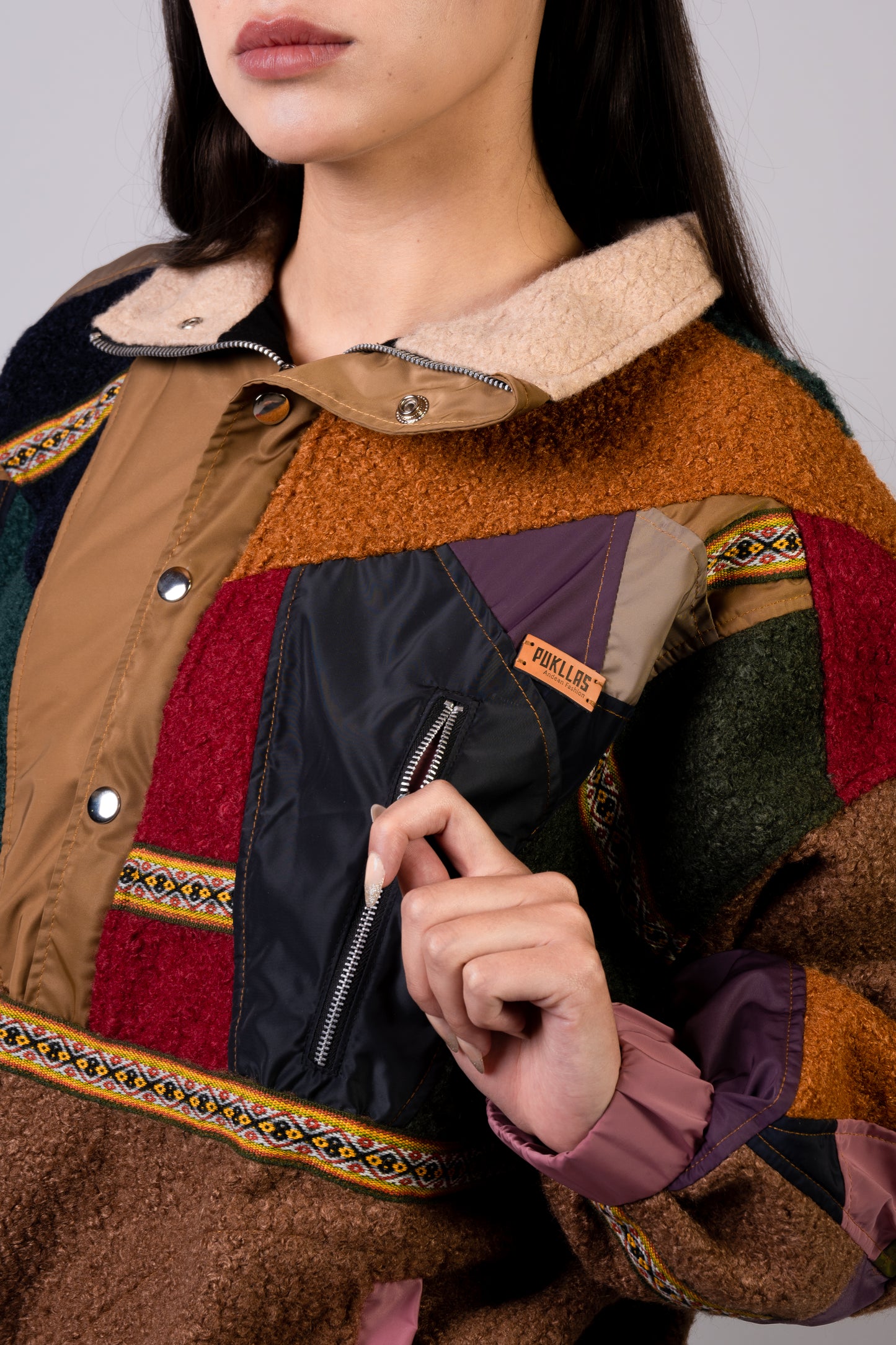 ANDEAN COLLAGE HALF-ZIP JACKET