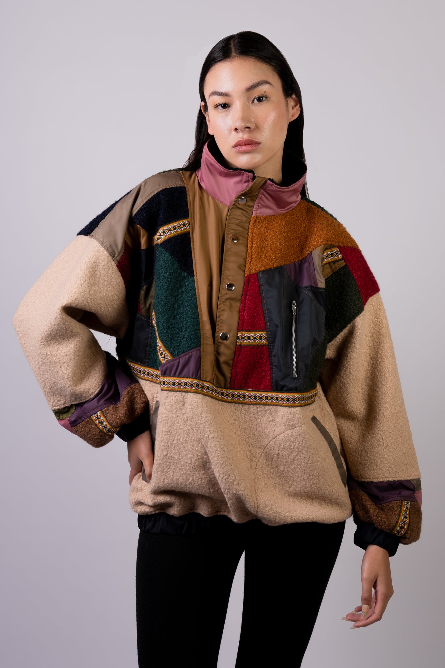 ANDEAN COLLAGE HALF-ZIP JACKET