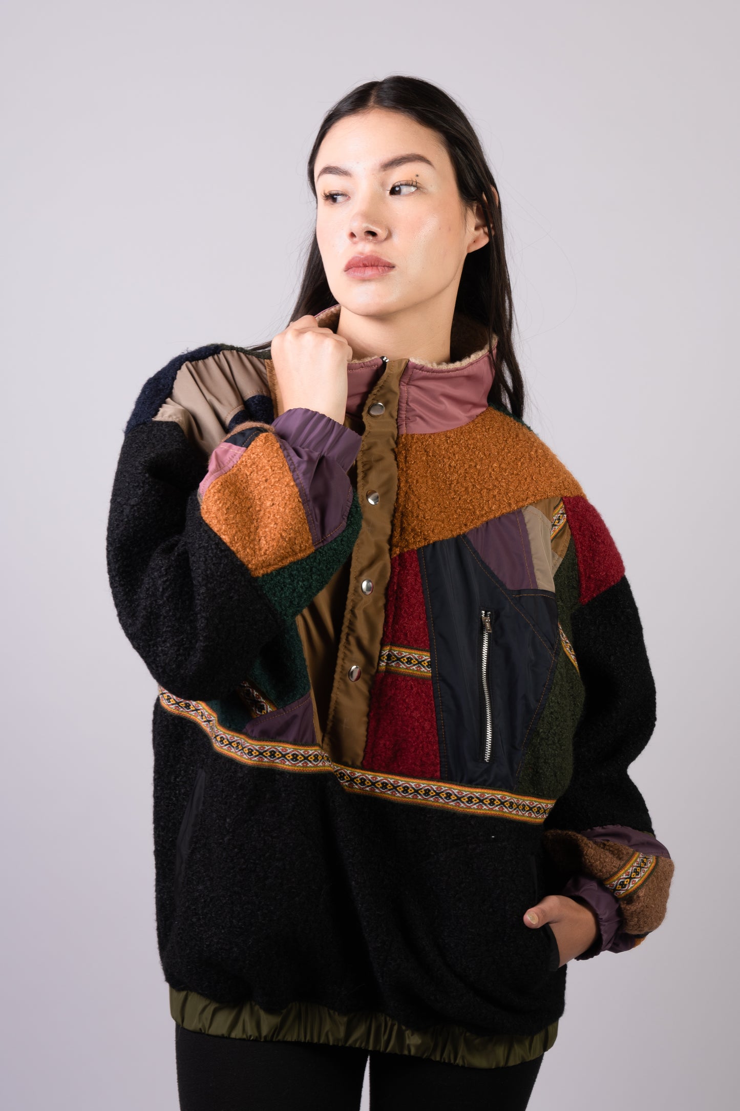 ANDEAN COLLAGE HALF-ZIP JACKET