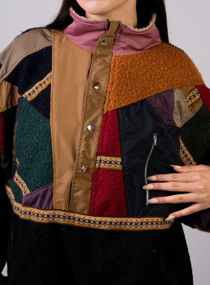 ANDEAN COLLAGE HALF-ZIP JACKET