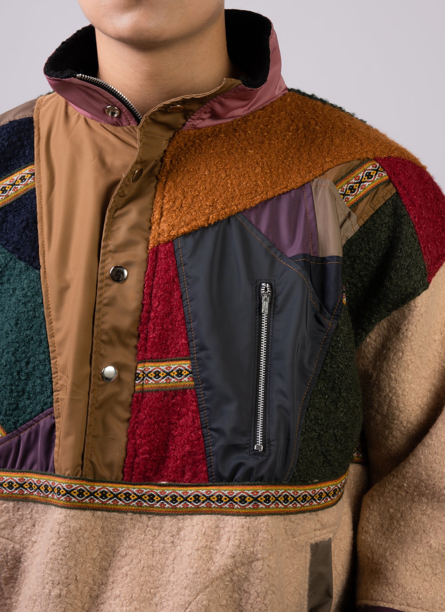 ANDEAN COLLAGE HALF-ZIP JACKET